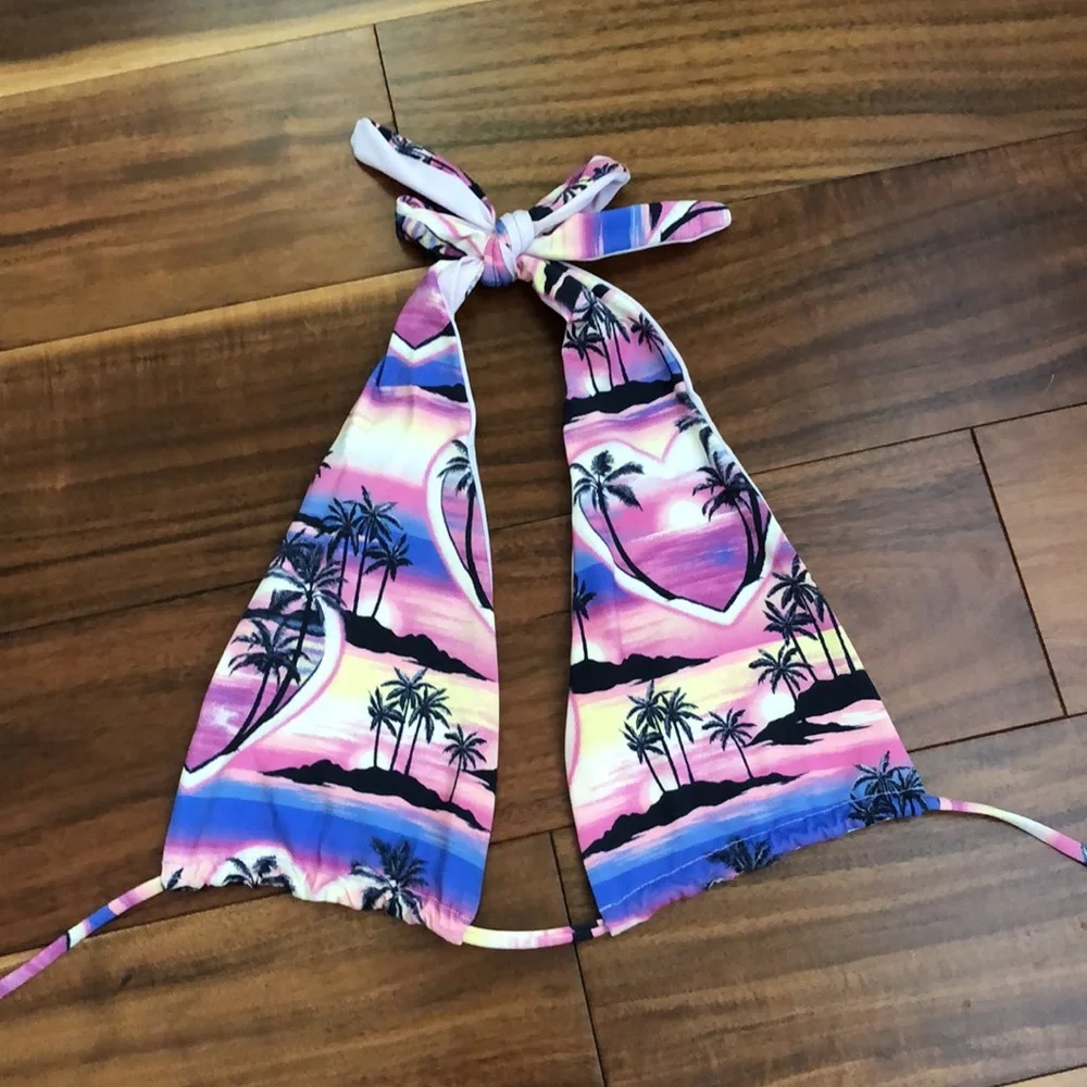 FRANKIES BIKINIS TROPICAL SUNSET BIKINI 👙 TOP SIZE SMALL BOTTOM SIZE XSMALL